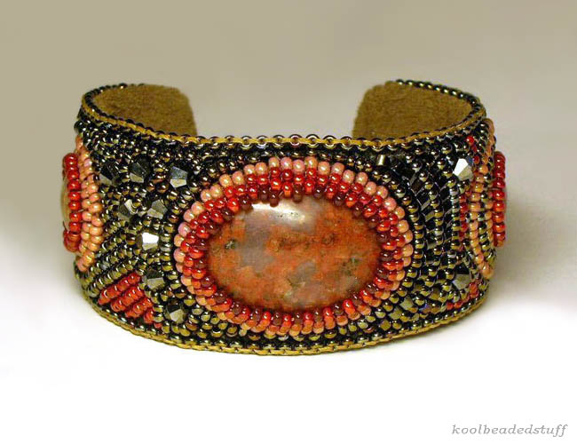 Bead embroidered cuffs by Liana Tsaturyan