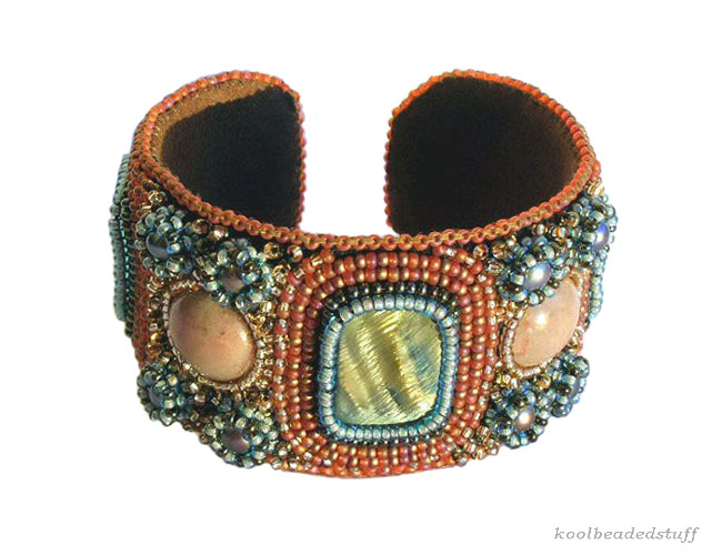 Bead embroidered cuffs by Liana Tsaturyan