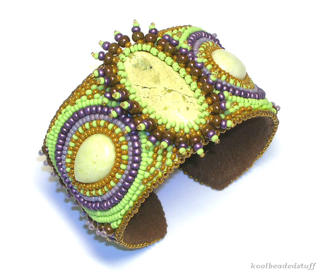 Bead embroidered cuffs by Liana Tsaturyan