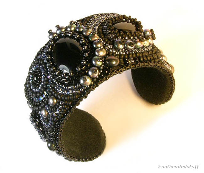 Bead embroidered cuffs by Liana Tsaturyan