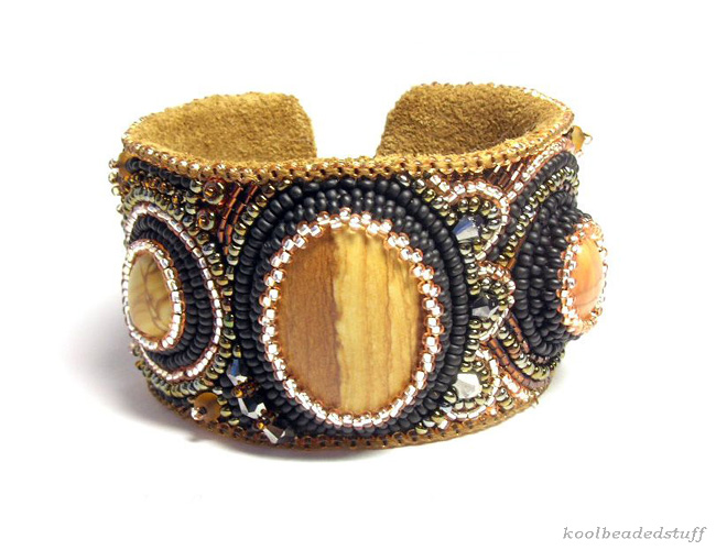 Bead embroidered cuffs by Liana Tsaturyan