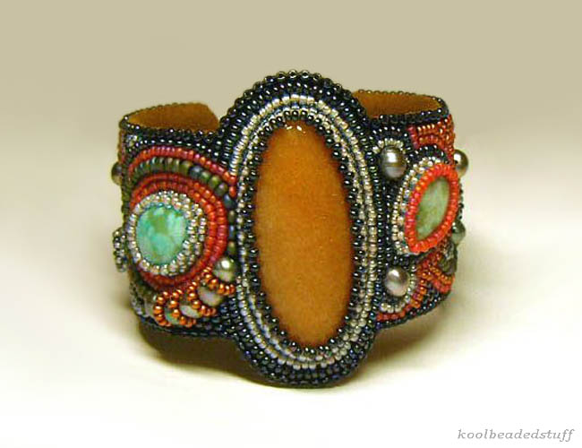 Bead embroidered cuffs by Liana Tsaturyan