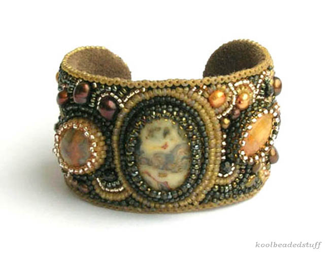 Bead embroidered cuffs by Liana Tsaturyan