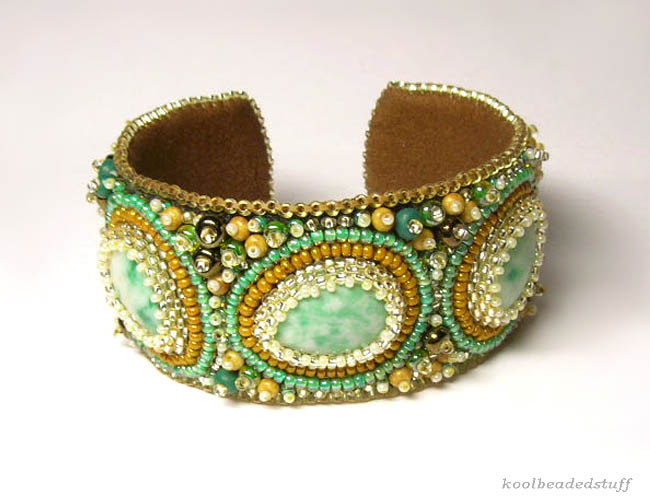 Bead embroidered cuffs by Liana Tsaturyan