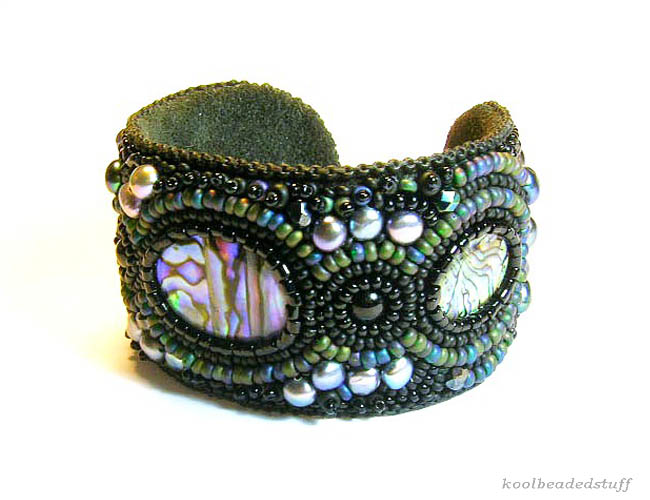 Bead embroidered cuffs by Liana Tsaturyan