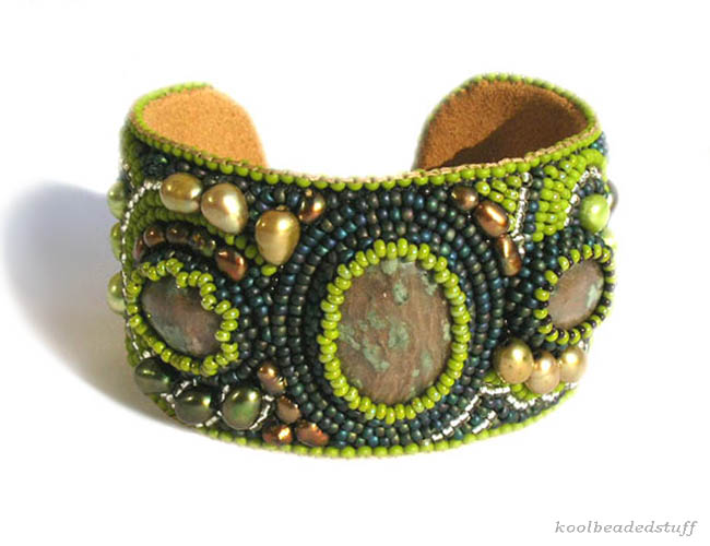 Bead embroidered cuffs by Liana Tsaturyan